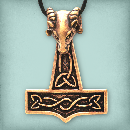 Bronze Ram's Head Thor's Hammer