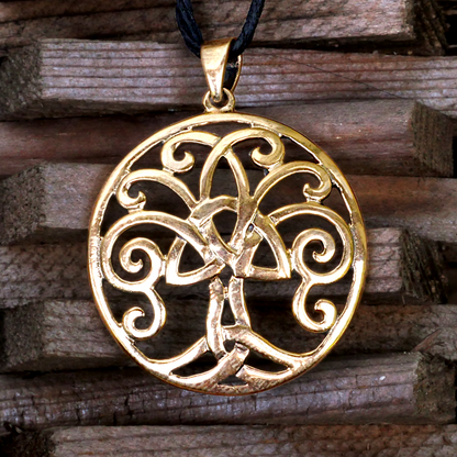 Bronze Triquetra Tree Pendant