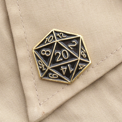 d20 Enamel Pin