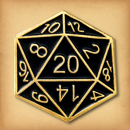 d20 Enamel Pin