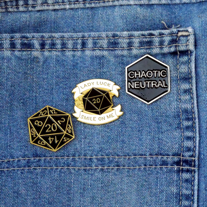 Lady Luck d20 Enamel Pin