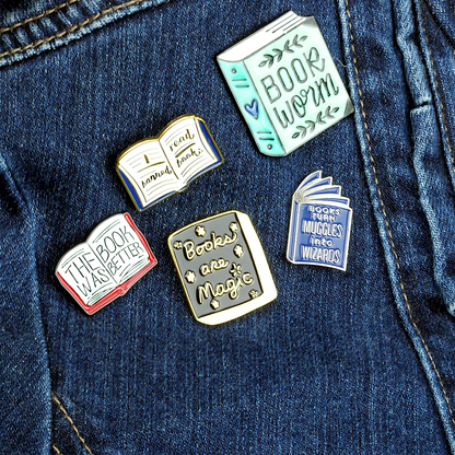 "Book Worm" Enamel Pin