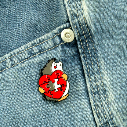 Hedgehog Heart Enamel Pin