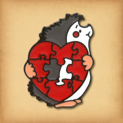 Hedgehog Heart Enamel Pin