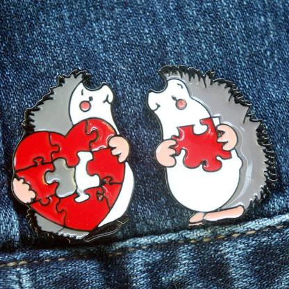 Hedgehog Heart Enamel Pin