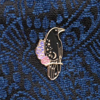 "Raven and Roses" Enamel Pin