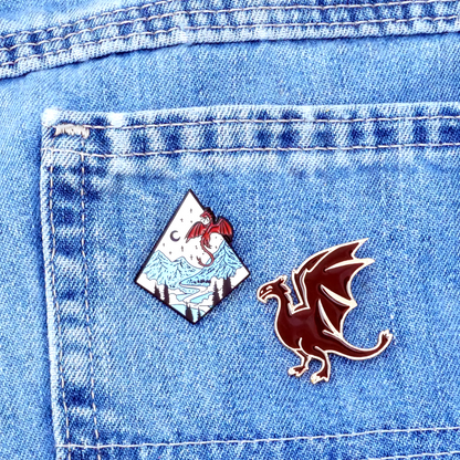 Brown Dragon Enamel Pin