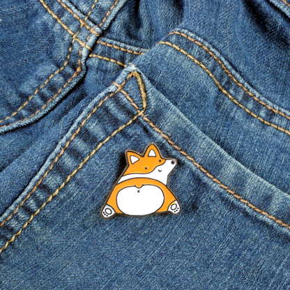 Corgi Flop Enamel Pin