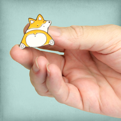 Corgi Flop Enamel Pin