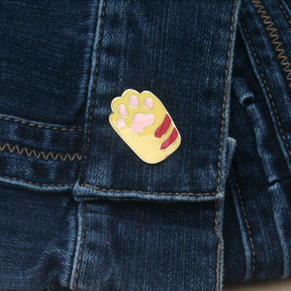 Ginger Cat's Paw Enamel Pin