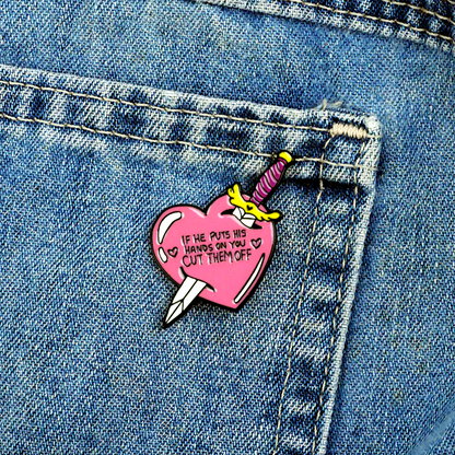 "Hands Off" Enamel Pin