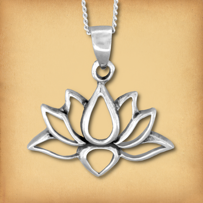 Silver Lotus Flower Pendant