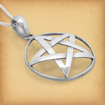 Silver Domed Pentacle Pendant