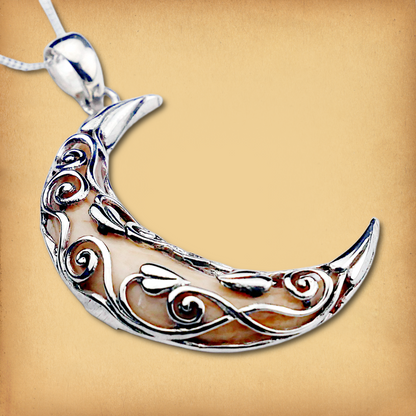 Silver Vine Moon Pendant