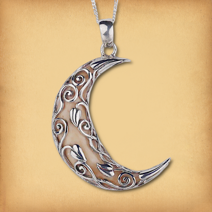 Silver Vine Moon Pendant