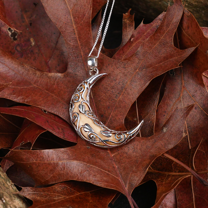 Silver Vine Moon Pendant