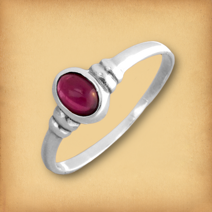 Silver Garnet Simplicity Ring