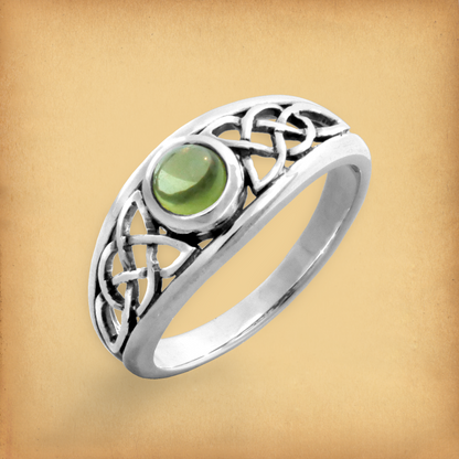 Silver Celtic Peridot Ring