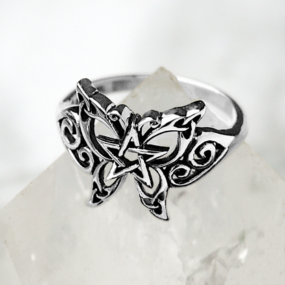 Silver Celtic Butterfly Ring