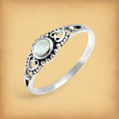 Silver Victorian Moonstone Ring