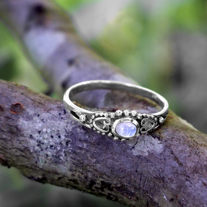 Silver Victorian Moonstone Ring