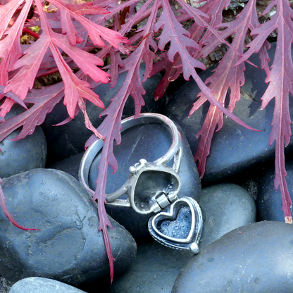 Silver Heart Poison Ring