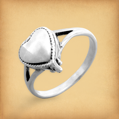 Silver Heart Poison Ring