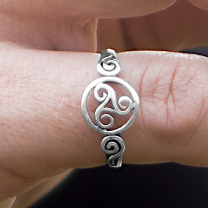 Silver Celtic Triskele Ring