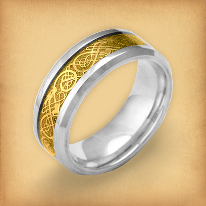 Golden Viking Dragons Ring