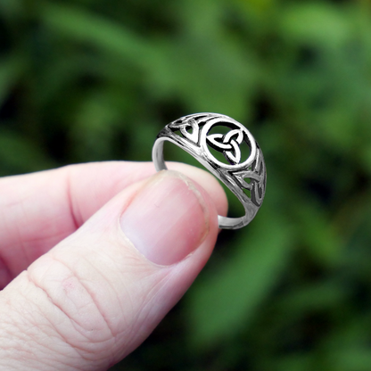 Steel Celtic Triquetra Ring