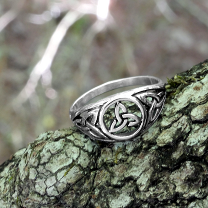 Steel Celtic Triquetra Ring