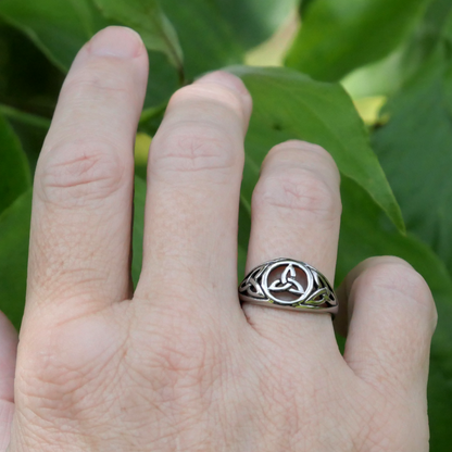 Steel Celtic Triquetra Ring