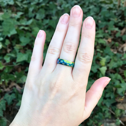 Steel Rainbow Pawprint Ring