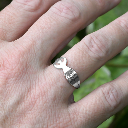 Silver-tone Goddess Ring