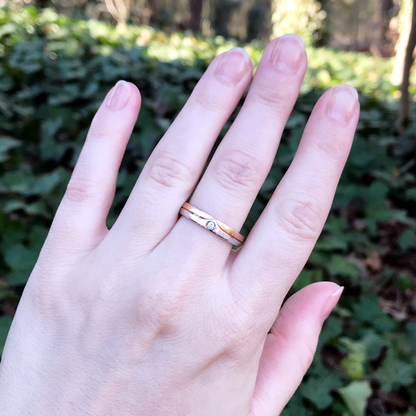 Copper & Silver Chevron Ring