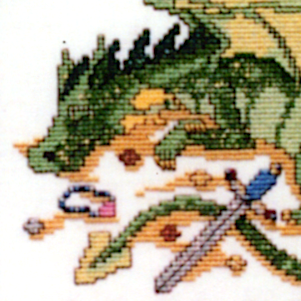 Sleeping Dragon Sampler Cross Stitch Pattern