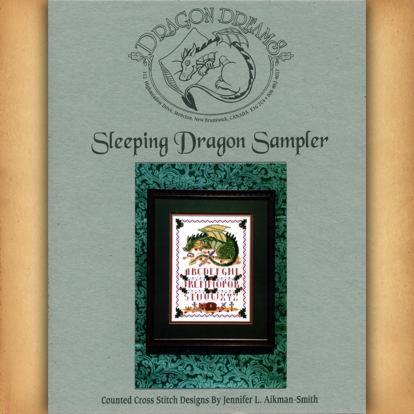 Sleeping Dragon Sampler Cross Stitch Pattern