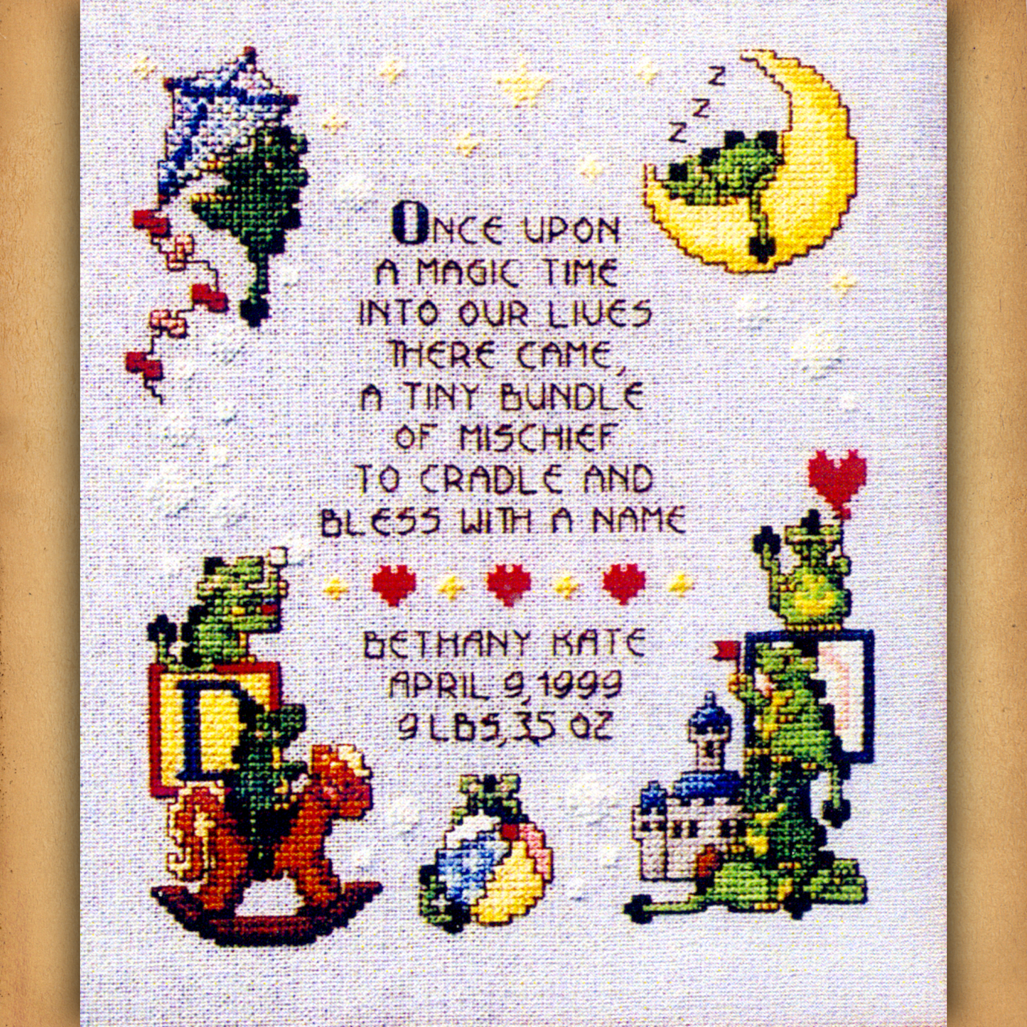 Dragonlet's Birth Sampler Cross Stitch Pattern