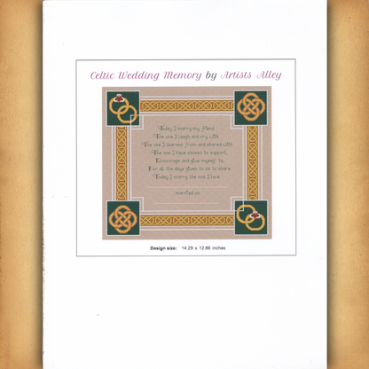 Celtic Wedding Memory Cross Stitch Pattern