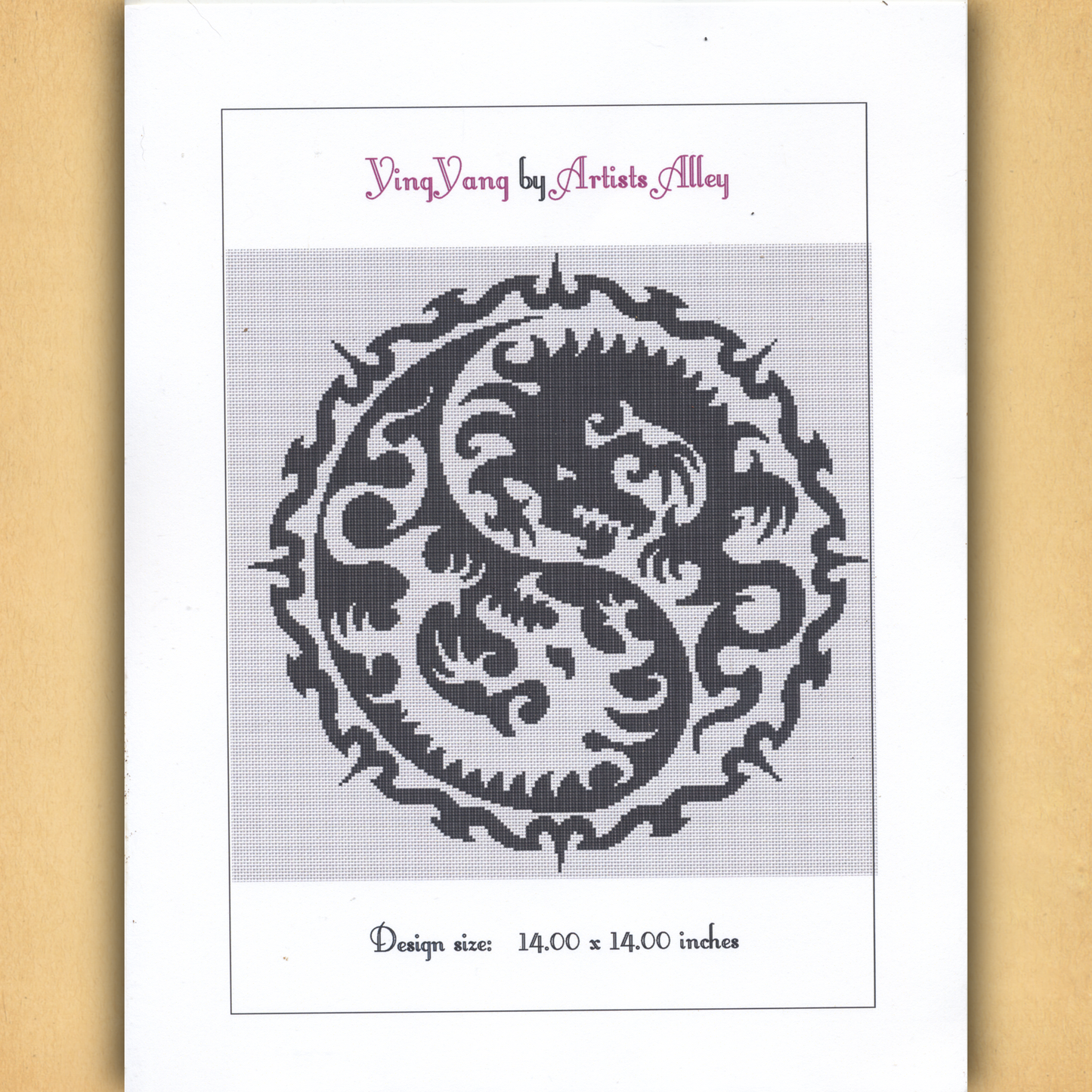 Yin Yang Dragon Cross Stitch Pattern