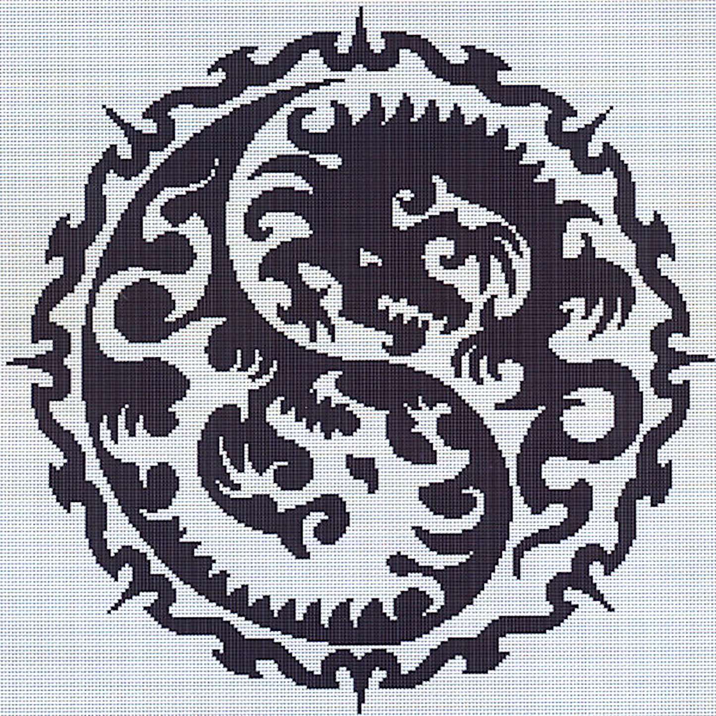 Yin Yang Dragon Cross Stitch Pattern