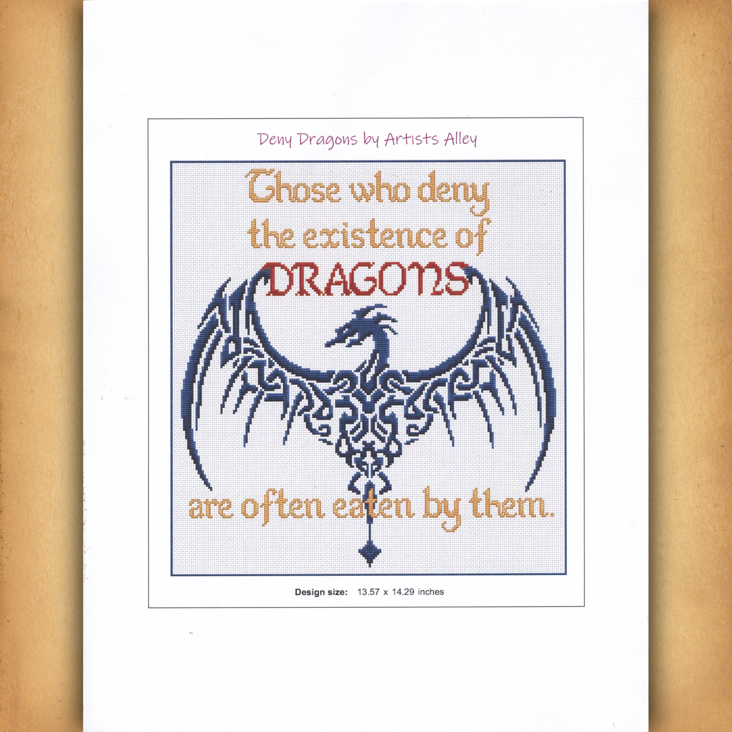 "Deny Dragons" Cross Stitch Pattern