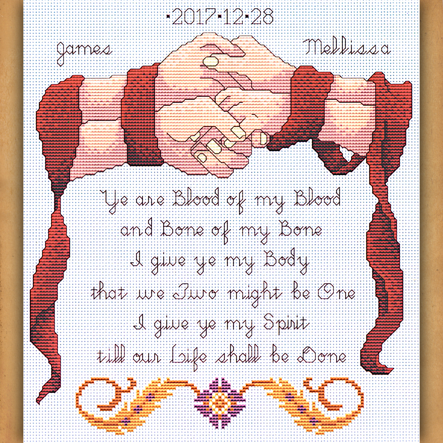 Handfasting Keepsake Cross Stitch Pattern