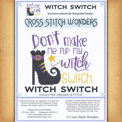 "Witch Switch" Cross Stitch Pattern