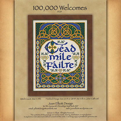 100,000 Welcomes Cross Stitch Pattern