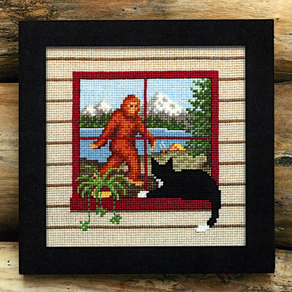 "What the Cat Saw: Bigfoot" Cross Stitch Pattern