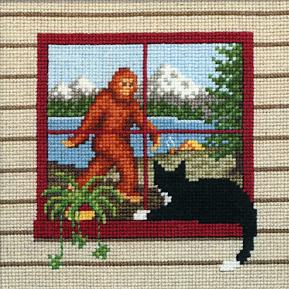 "What the Cat Saw: Bigfoot" Cross Stitch Pattern