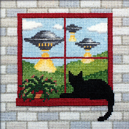 "What the Cat Saw: Close Encounters" Cross Stitch Pattern