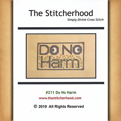 Do No Harm Cross Stitch Pattern