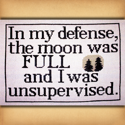 The Moon Was Full Cross Stitch Pattern